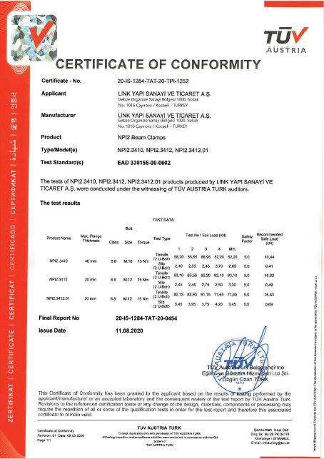 Kare Bolt Kiriş Kenedi (NPI2)